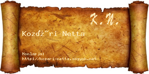 Kozári Netta névjegykártya